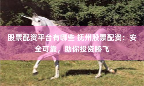 股票配资平台有哪些 抚州股票配资：安全可靠，助你投资腾飞
